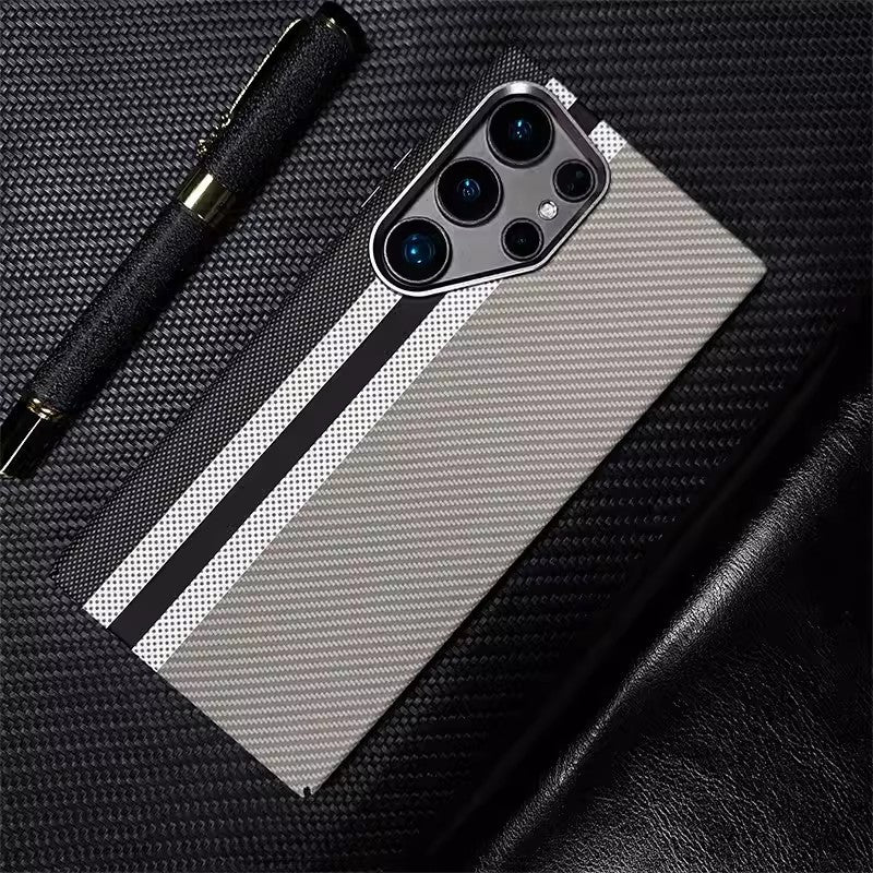 Hit Color Carbon Fiber Texture Magetic Case For Samsung