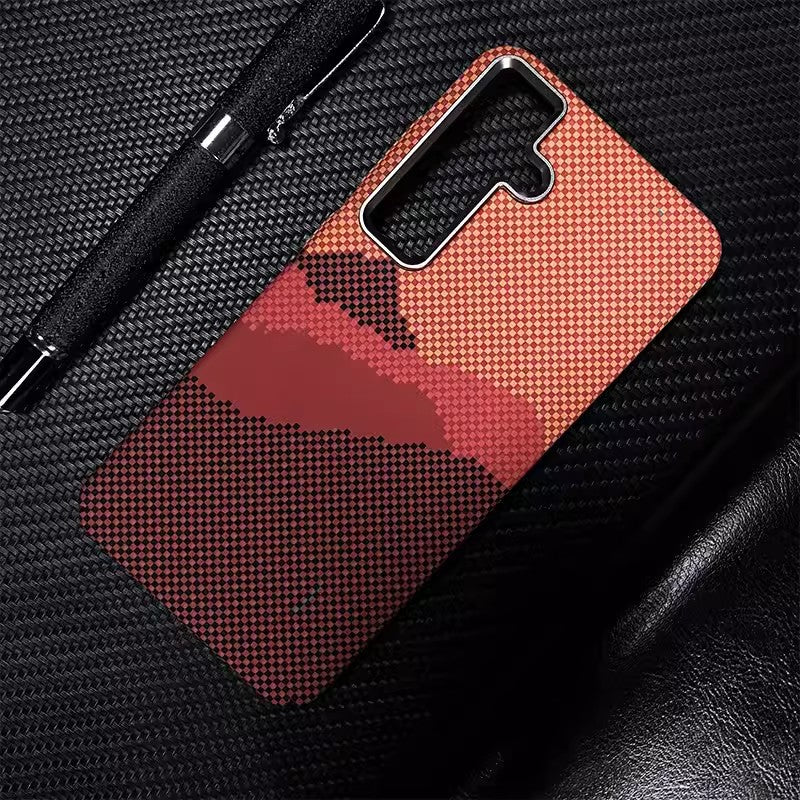 Hit Color Carbon Fiber Texture Magetic Case For Samsung