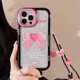 Bow Lanyard Hard Shell Case For iPhone