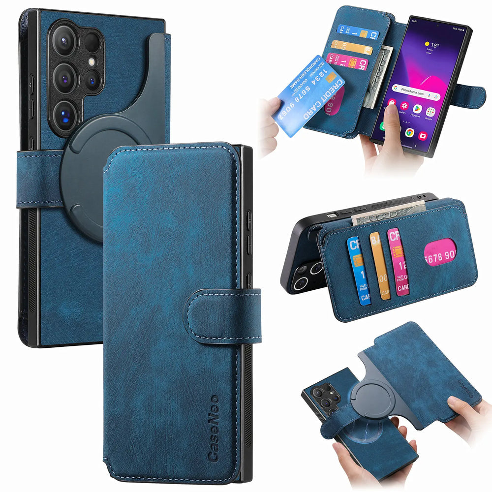 2 in 1 Detachable Card Solt Wallet Magnetic Case For Samsung