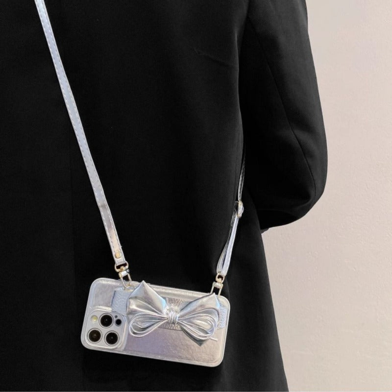 Silver Bow Phone Case For iPhone