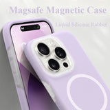 Solid Color Jelly Magnetic Liquid Silicone Case For iPhone