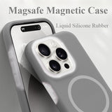 Solid Color Jelly Magnetic Liquid Silicone Case For iPhone