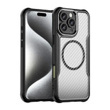 Magnetic Brushed Carbon Fibre Full Lens Protect Case For iPhone