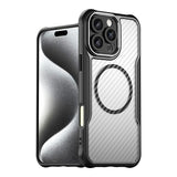 Magnetic Brushed Carbon Fibre Full Lens Protect Case For iPhone