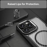 Magnetic Brushed Carbon Fibre Full Lens Protect Case For iPhone