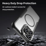Magnetic Brushed Carbon Fibre Full Lens Protect Case For iPhone