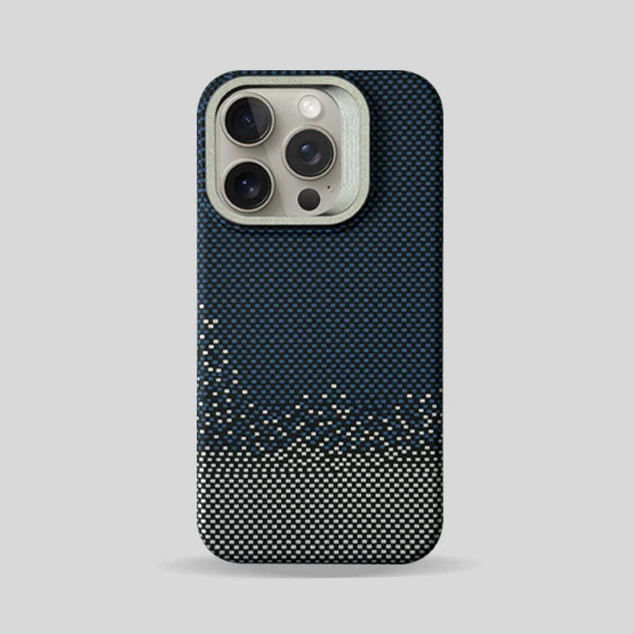 Magnetic Camera Metal Holder Carbon Fiber Pattern Case For iPhone