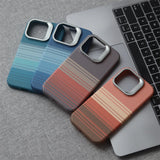 Magnetic Camera Metal Holder Carbon Fiber Pattern Case For iPhone