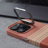 Magnetic Camera Metal Holder Carbon Fiber Pattern Case For iPhone