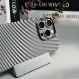 Carbon Fibre Leather Alloy Lens Magnetic Case For iPhone