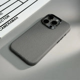 Carbon Fibre Leather Alloy Lens Magnetic Case For iPhone