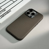 Carbon Fibre Leather Alloy Lens Magnetic Case For iPhone