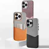 Hit Color Pocket Card Holder Magnetic Leather Case For iPhone