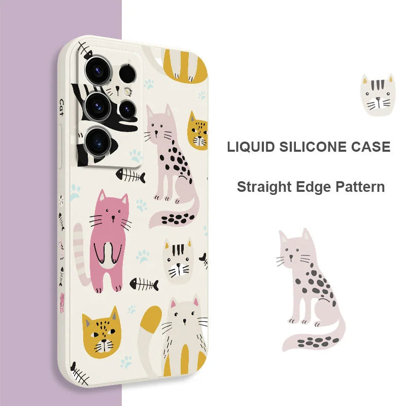 Cartoon Cat Phone Case For Samsung Galaxy