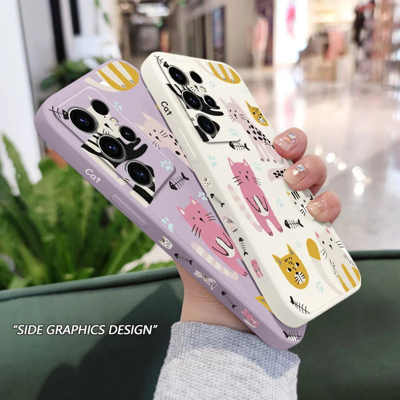 Cartoon Cat Phone Case For Samsung Galaxy