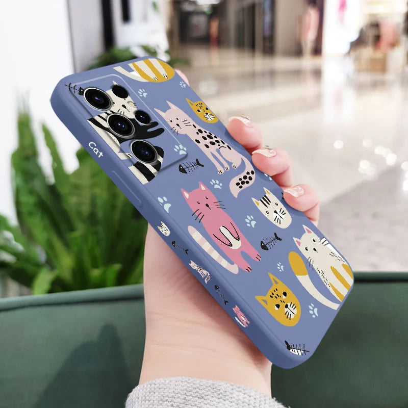 Cartoon Cat Phone Case For Samsung Galaxy