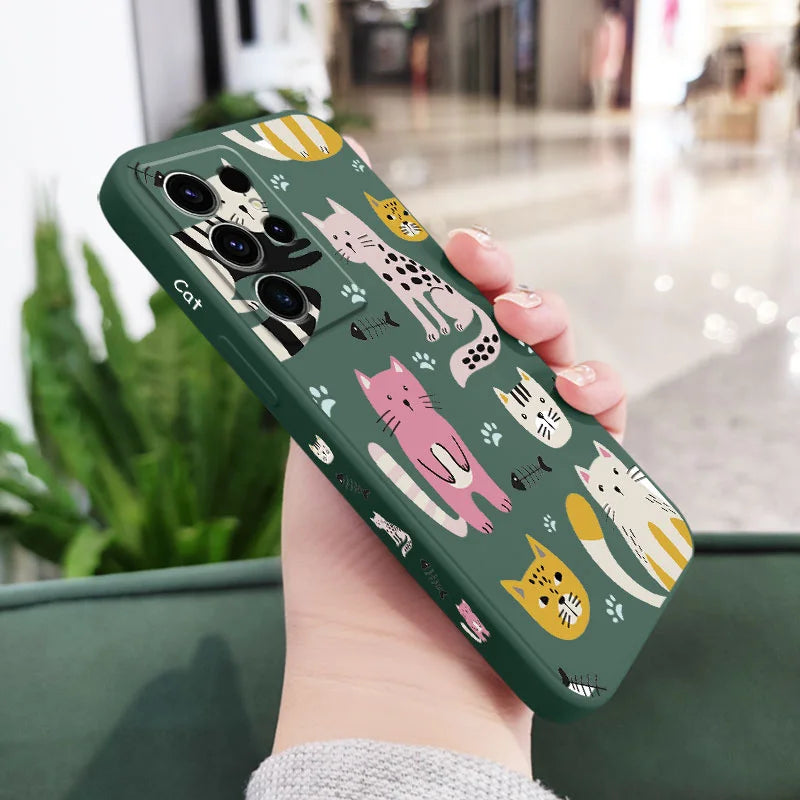Cartoon Cat Phone Case For Samsung Galaxy