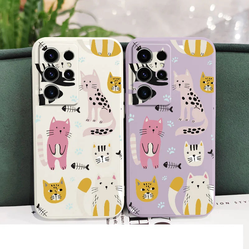 Cartoon Cat Phone Case For Samsung Galaxy