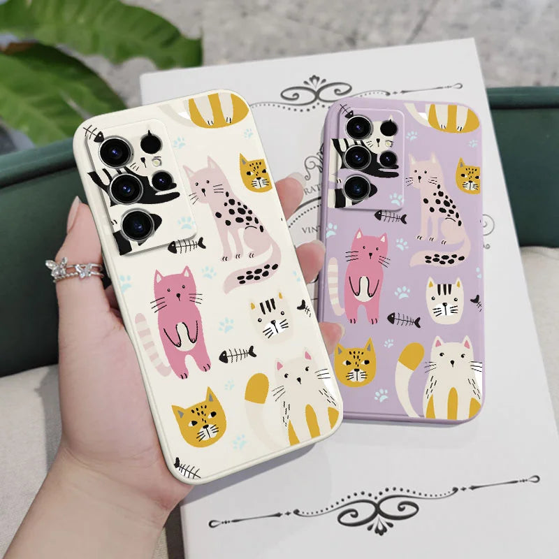 Cartoon Cat Phone Case For Samsung Galaxy