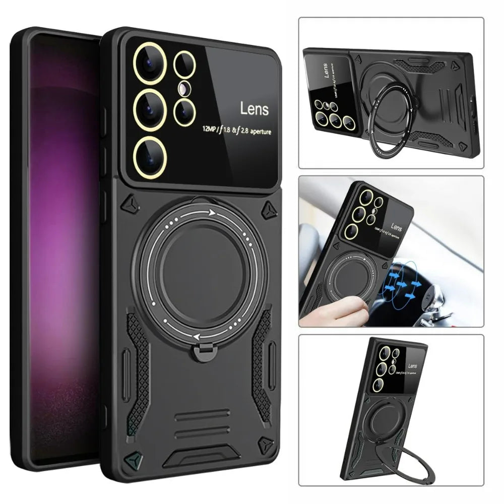Magnetic Ring Holder Protection Stands Case For Samsung