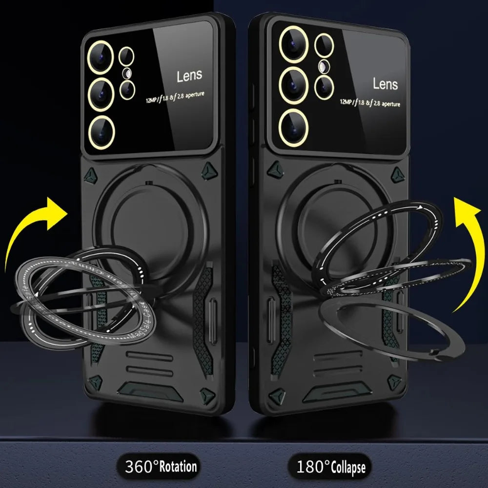 Magnetic Ring Holder Protection Stands Case For Samsung
