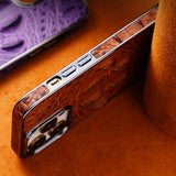 Genuine Leather Luxury 3D Crocodile Pattern Business Case For iPhone