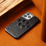 Genuine Leather Luxury 3D Crocodile Pattern Business Case For iPhone