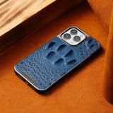 Genuine Leather Luxury 3D Crocodile Pattern Business Case For iPhone