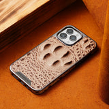 Genuine Leather Luxury 3D Crocodile Pattern Business Case For iPhone