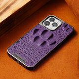 Genuine Leather Luxury 3D Crocodile Pattern Business Case For iPhone
