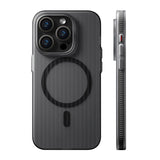 Anti-fall Bumper Frosted Geometric Stripes Magnetic Case For iPhone