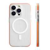 Anti-fall Bumper Frosted Geometric Stripes Magnetic Case For iPhone
