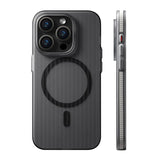 Anti-fall Bumper Frosted Geometric Stripes Magnetic Case For iPhone