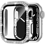 Glass+Bling Diamond Cover For Apple Watch Case