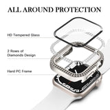 Glass+Bling Diamond Cover For Apple Watch Case