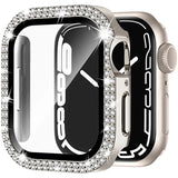 Glass+Bling Diamond Cover For Apple Watch Case