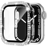 Glass+Bling Diamond Cover For Apple Watch Case
