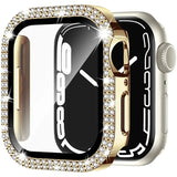 Glass+Bling Diamond Cover For Apple Watch Case