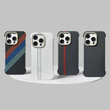 Hit Color Carbon Fibre Magnetic Borderless Case for iPhone