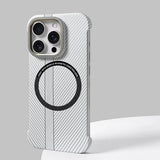 Hit Color Carbon Fibre Magnetic Borderless Case for iPhone