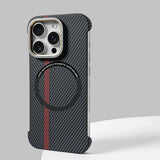 Hit Color Carbon Fibre Magnetic Borderless Case for iPhone