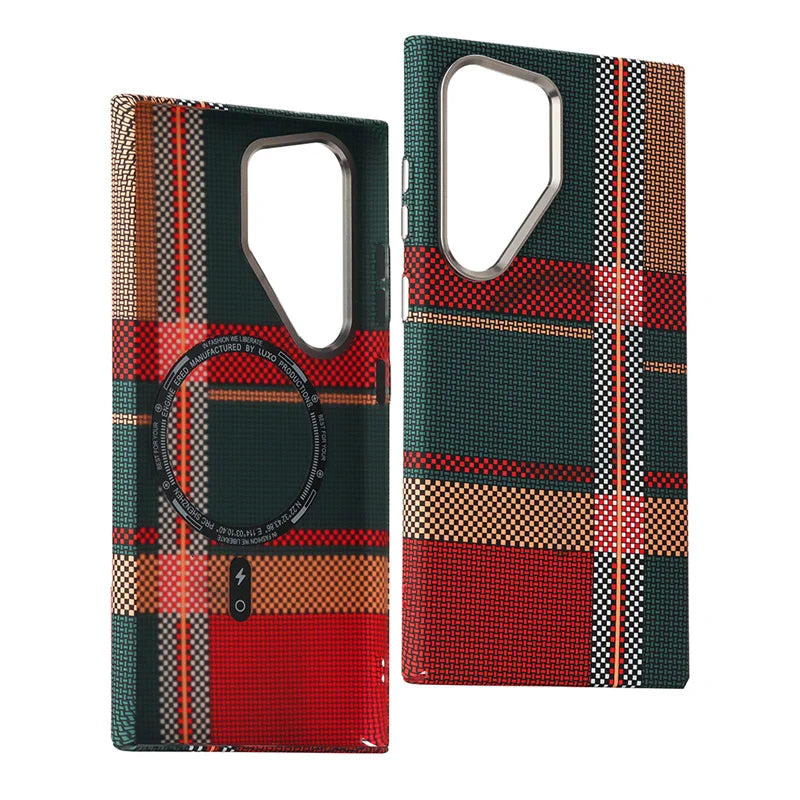 Hit Color Carbon Fiber Texture Magetic Case For Samsung
