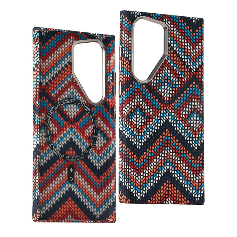 Hit Color Carbon Fiber Texture Magetic Case For Samsung