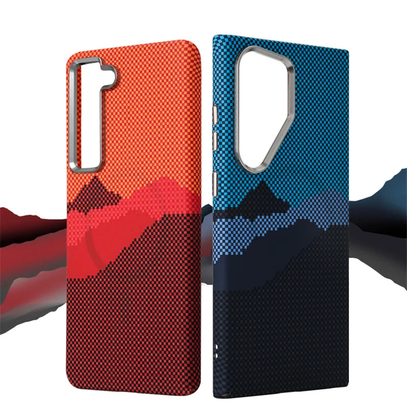 Hit Color Carbon Fiber Texture Magetic Case For Samsung
