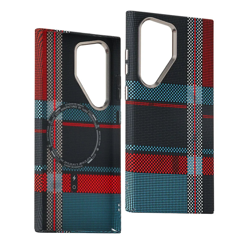 Hit Color Carbon Fiber Texture Magetic Case For Samsung