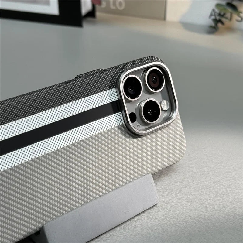 Hit Color Carbon Fiber Texture Magetic Case For iPhone