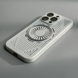 Hollow Mesh Matte Shockproof Cooling Magnetic Case For iPhone