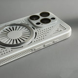 Hollow Mesh Matte Shockproof Cooling Magnetic Case For iPhone
