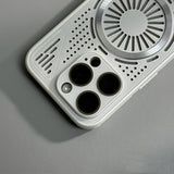 Hollow Mesh Matte Shockproof Cooling Magnetic Case For iPhone